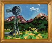 Windmill - oil on board, 16” x 20”