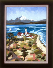Point Wilson from Hillside - oil on board, 12” x 16”