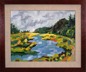 Wa'atch River - oil on board, 16” x 20”