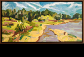 Sweeping Meadow by Lagoon - oil on canvas, 12” x 24”, 2009