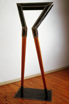 Galileo - cherry wood and steel base, base: 24” x 36” height: 6.5’