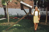 Mother sculpture (with artist) - cast bronze, width: 7' height 6'
